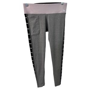 PINK Victoria's Secret Yoga Leggings-Gray with black strip and lilac waistband